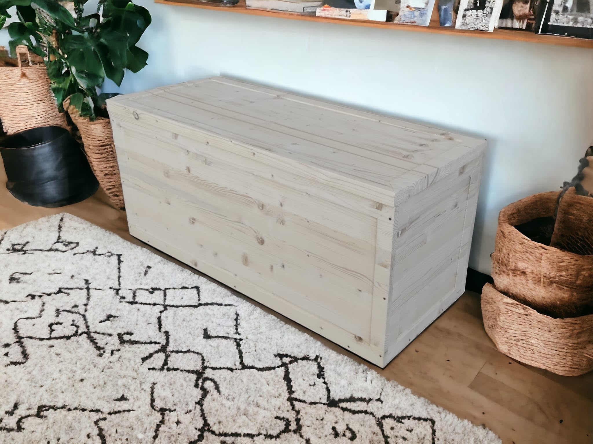 TOTAL WOOD 2012 Cassapanca in Legno 70x40x40 cm al Naturale Non trattato Anche su Misura
