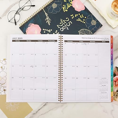 Miniatura 6 de Agenda mensual 2025-2028, julio 2025 a junio 2028, planificador mensual de 3 años 2025-2028, 9 x 11 pulgadas, 36 pestañas coloridas de meses,