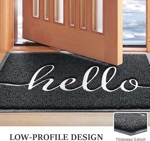 Miniatura 68 de BeneathYourFeet - Tapete de bienvenida de bajo relieve, de puerta delantera, interior y exterior, alfombras antideslizantes para entrada, patio