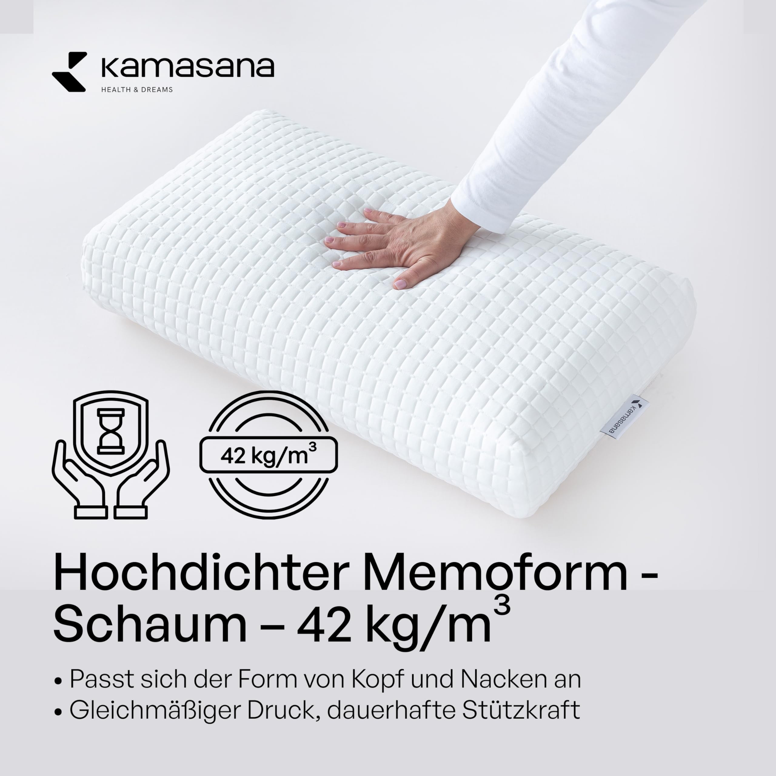 Hohes Memory Foam Seitenschläferkissen 40 x 80 x 16 cm – Orthopädisches Nackenstützkissen – Ergonomisches Kopfkissen mit weicher und Fester Seite