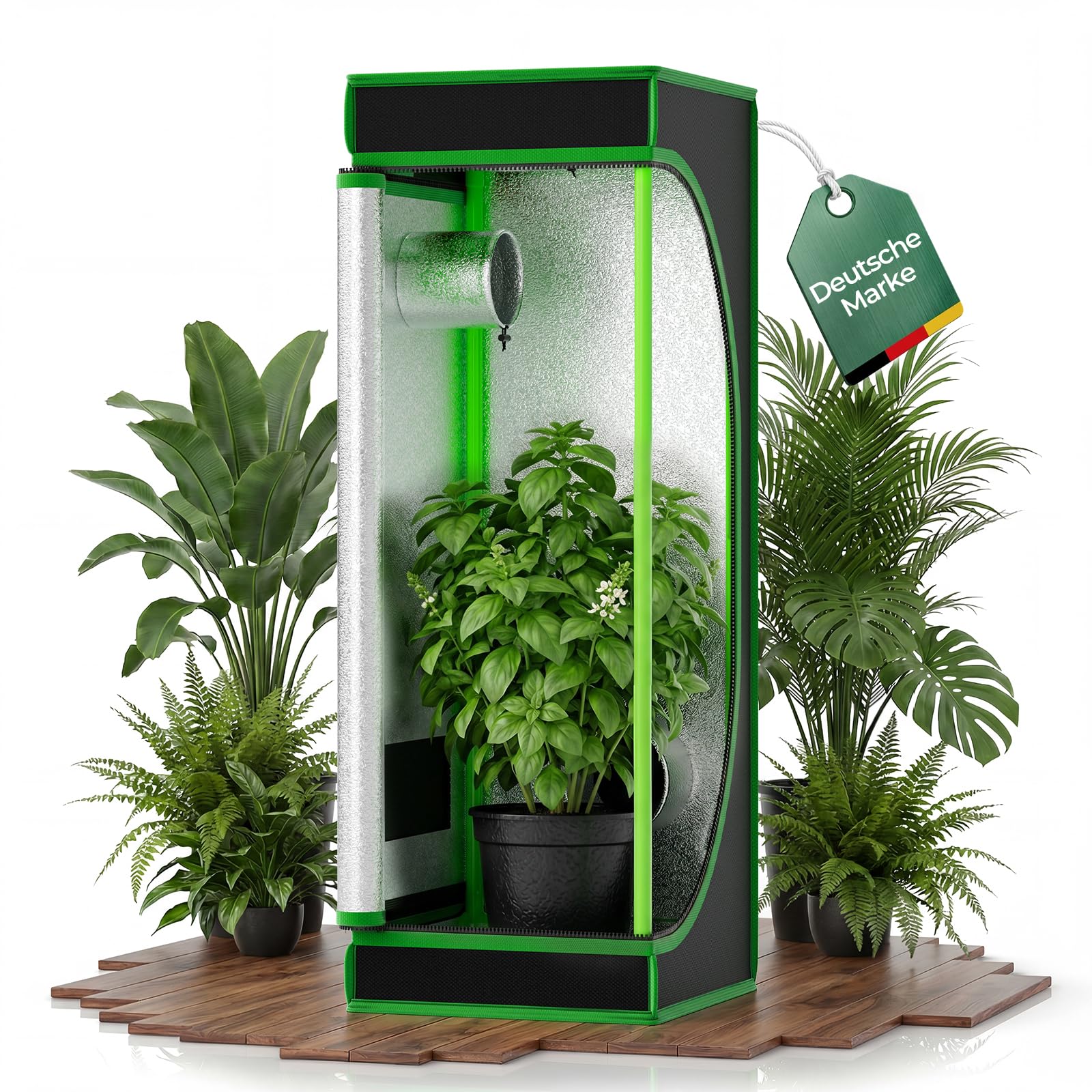 Kingpower Grow Zelt für Pflanzen Zuchtzelt Gewächshaus Box Zuchtschrank Garten Anzucht Gemüse Kräuter Grow Schrank Indoor Blumen klein Tomaten Hydro Green, Größe:40 x 40 x 120 cm (01)