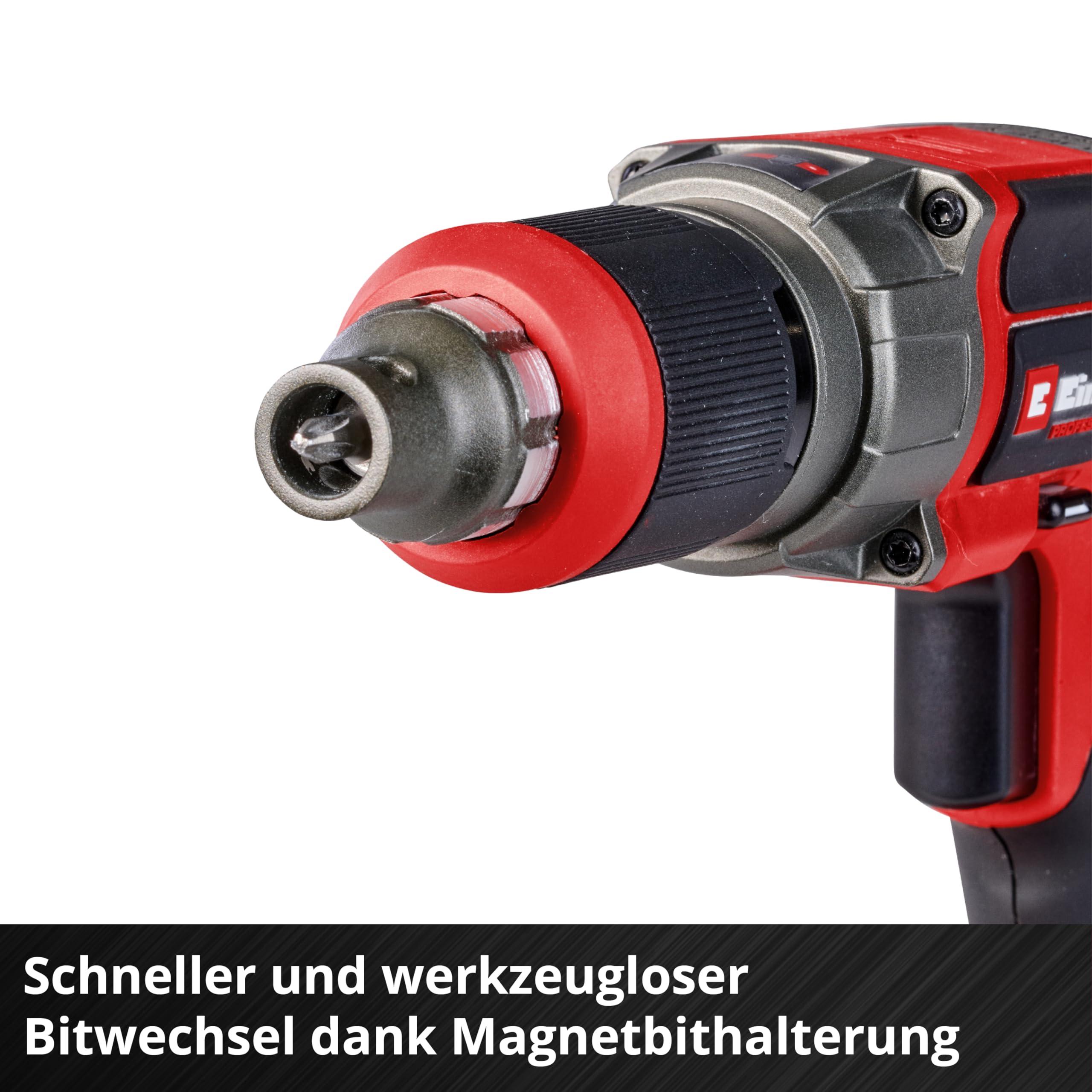 Einhell Professional Akku-Trockenbauschrauber TP-DY 18 Li BL + Magazine Power X-Change (18 V, Brushless, Tiefenanschlag, inkl. Magazinaufsatz, 2x Bit, E-Case, ohne Akku) Battery Powered, red