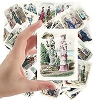 Vista 4 de Calcomanías grandes (24 piezas de 2.5 x 3.5 pulgadas) escenas de vida victoriana ilustración de revista vintage