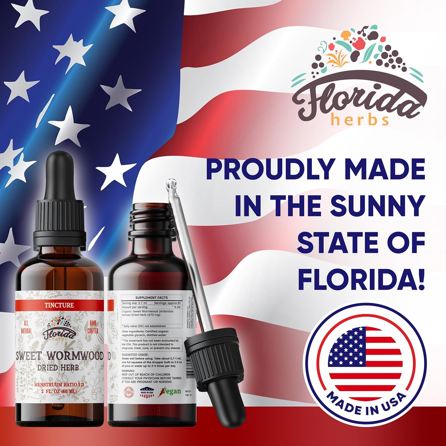Sweet Wormwood Organic Tincture - Natural Supplement - Made in USA - 2 Fl Oz (Sweet Wormwood - 2 x 2 Fl Oz)