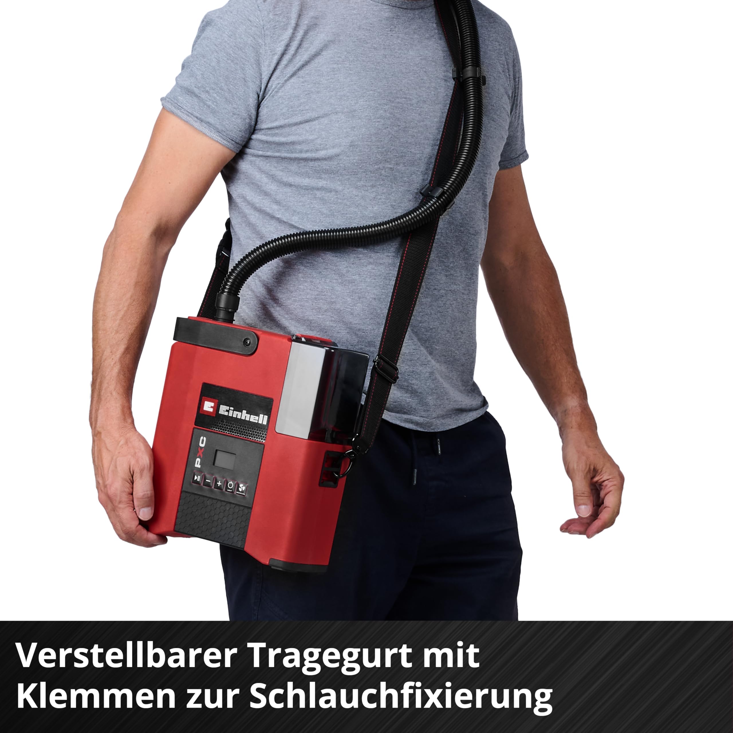Einhell Akku-SUP-Pumpe SUPPERO 18/380 PXC (18 V, Inflation + Deflation, max. 1,38 bar / 20 PSI, max. 380 L/min, Auto-Stop, Tragegurt, inkl. 7 Adapter, ohne Akku)
