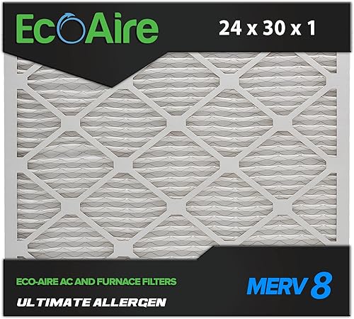 Filtro de aire plisado MERV 8 de 24 x 30 x 1, 23 1/2 x 29 1/2 x 3/4 pulgadas, caja de 6