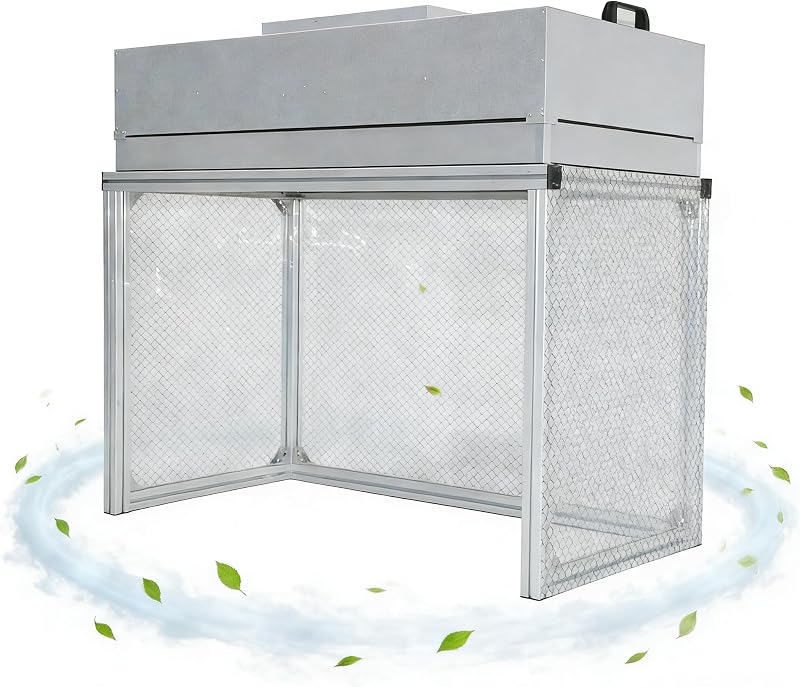Campana de flujo laminar vertical de 110 V, estación de trabajo de taller libre de polvo ultra silenciosa, con filtro HEPA, ventilador de hoja de aluminio, interruptor de velocidad de 3 velocidades, banco limpio para uso en laboratorio de reparación de LCD de teléfono