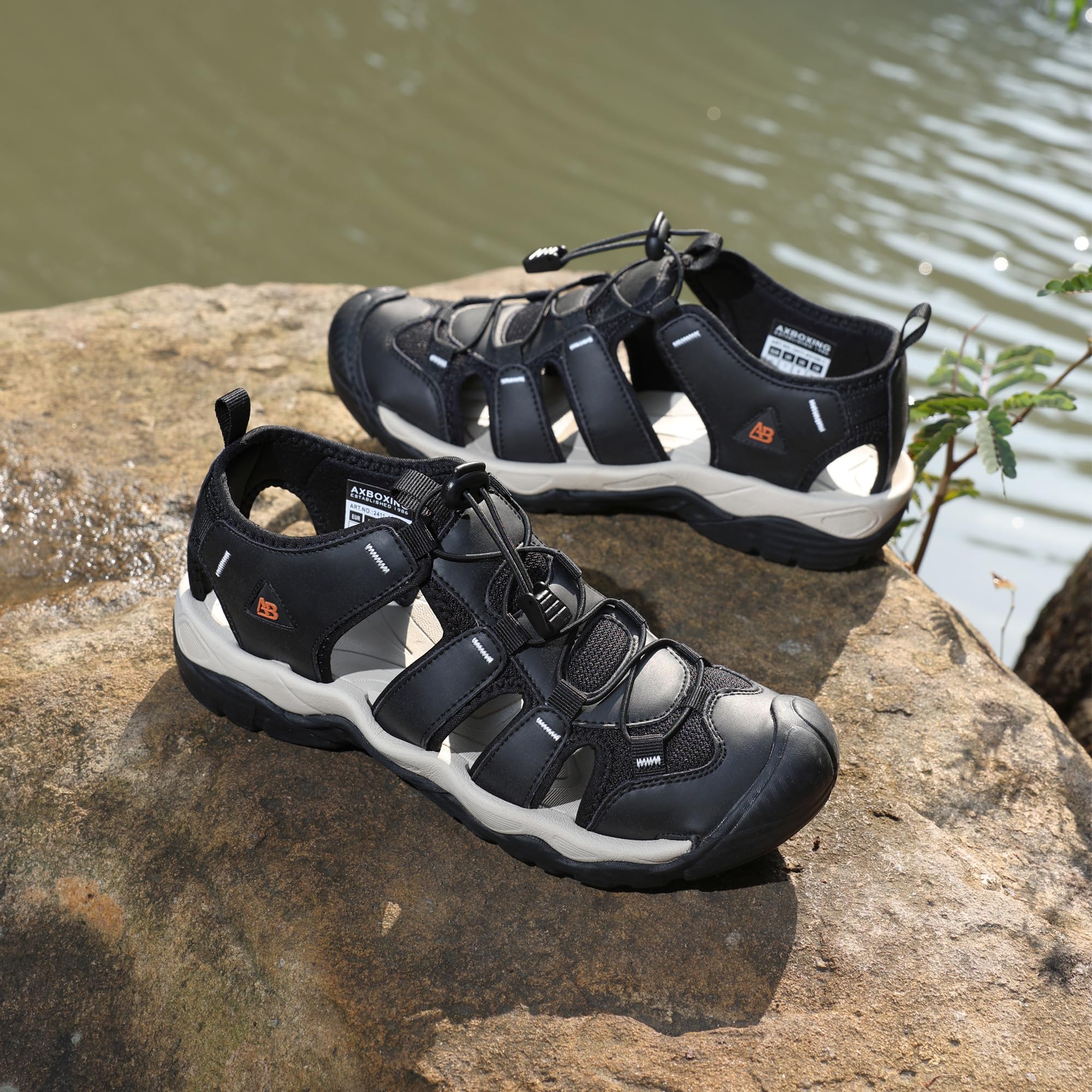 AX BOXING Sandales Hommes été Sandales Randonnée Homme Extérieur Marche Trekking Sportives Taille 41-45 EU