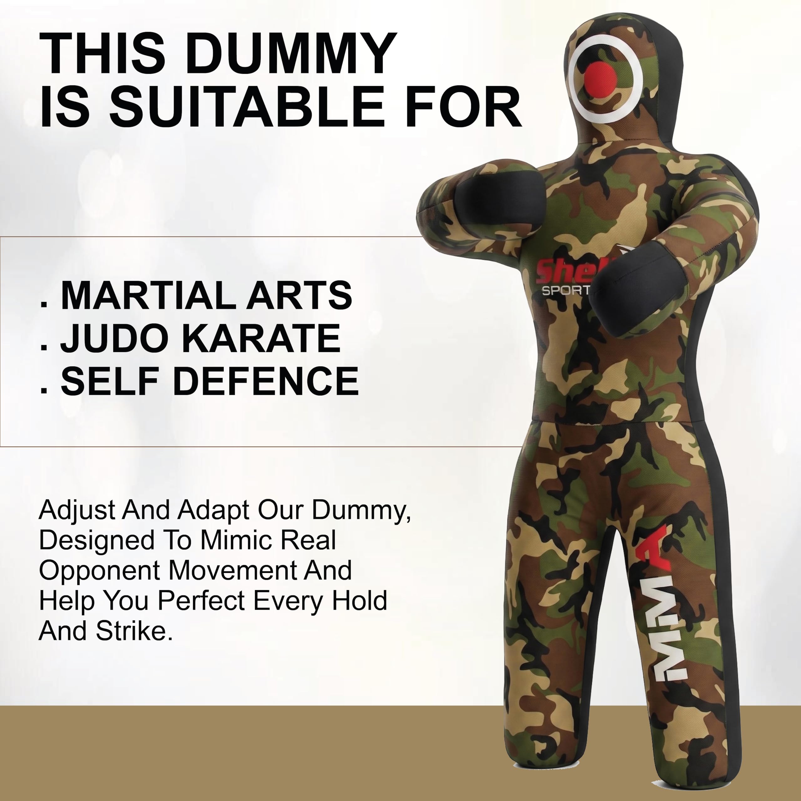 Shelly MMA Grappling Dummy für Kinder, BJJ Boxsack, Wrestling Buddies, brasilianischer JIU Jitsu, Stehpositions-Attrappe, Kampfsport, Boxen, Karate, Training, Schnuller – ungefüllt