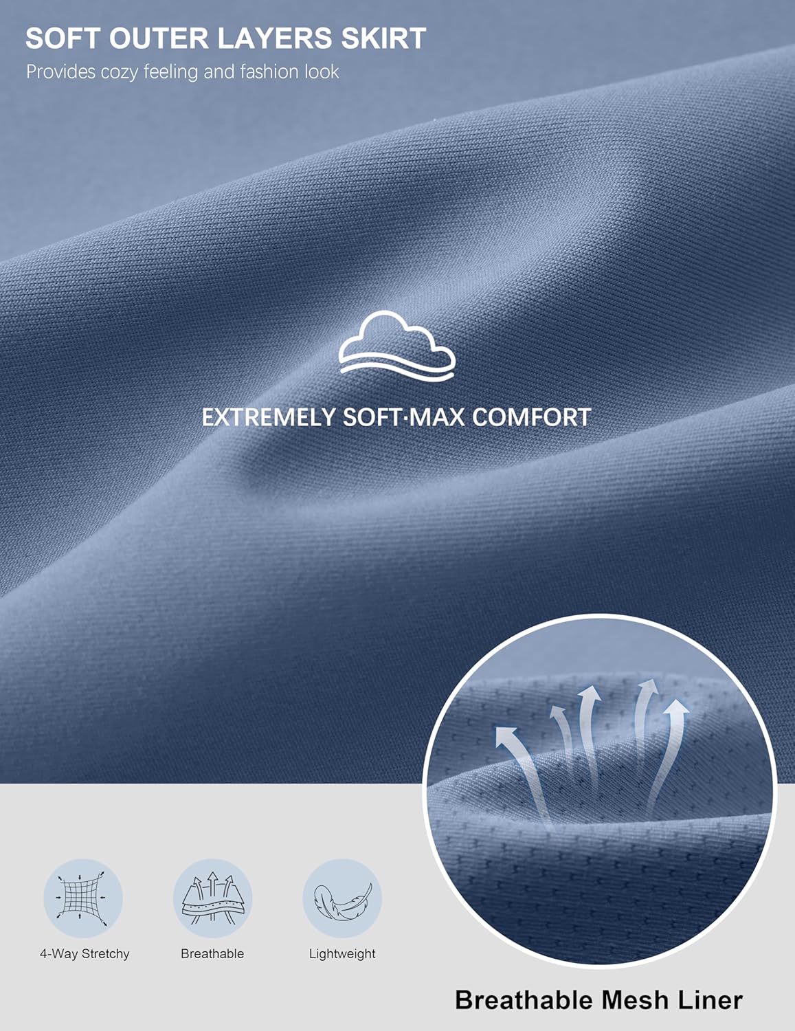 G Gradual 19" Skorts for Woman Knee Length Golf Skirt Long Athletic Tennis Skorts for Women Dressy Casual with Shorts Pockets - Image 5