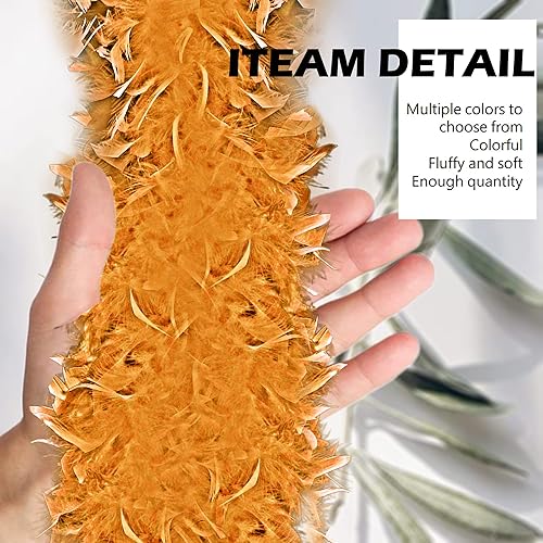 Miniatura 3 de 1st Choice Feather Boa colorida Chandelle Boa de plumas de 66 pies para mujer, boas de plumas de pavo para fiesta, boda, disfraz de Halloween
