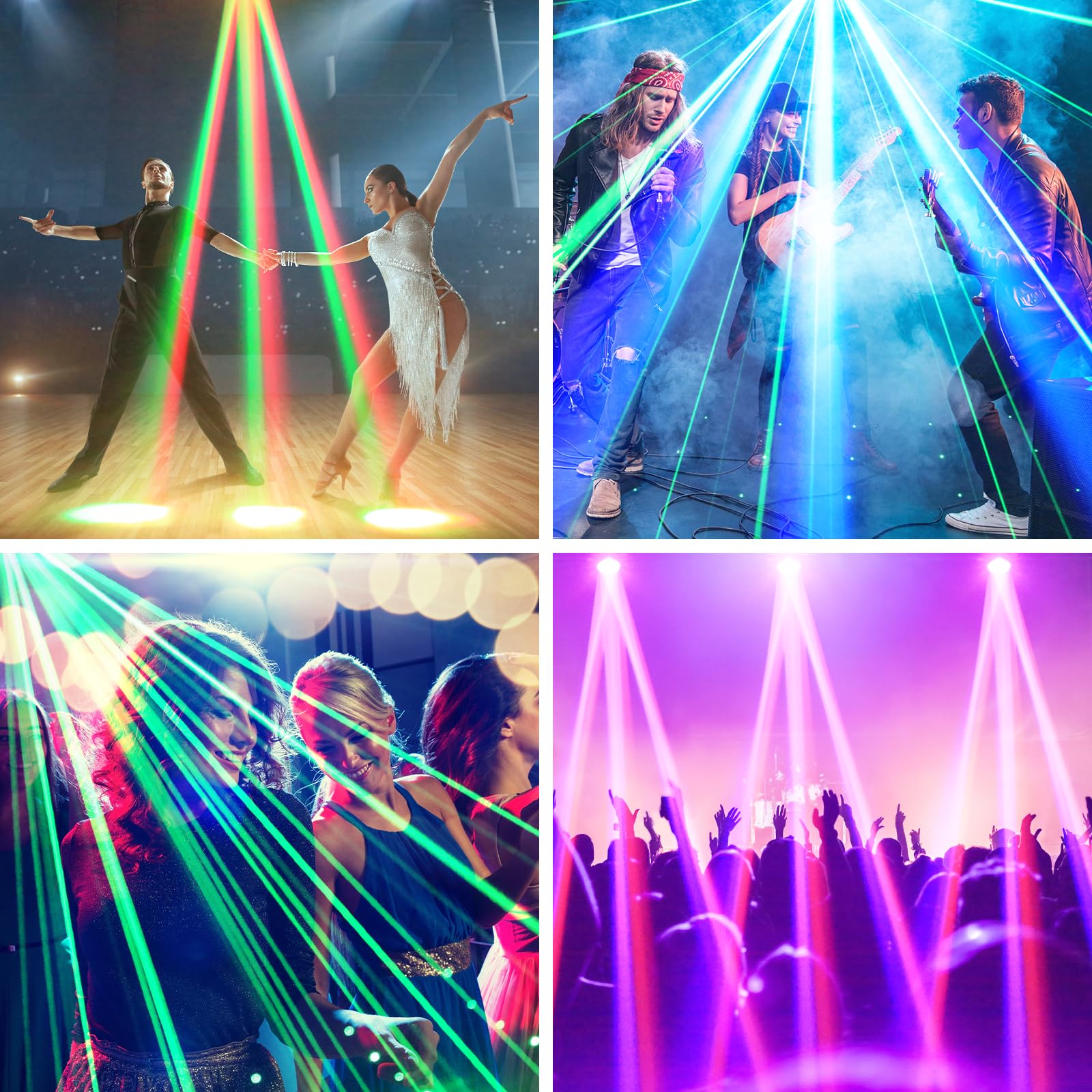 2PCS Teste Mobili Beam RGBW da 30W 3 in 1, Effetto Chase con Striscia Luminosa d-mx512 Attivabile dal Suono con Telecomando per DJ Festa Club Matrimonio Palco Spettacolo
