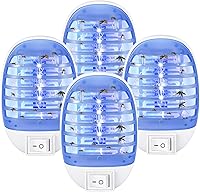 ZLieatmp Bug Zapper Indoor 4-Pack: Plug-in Electronic Fly Trap & Mosquito Killer with Blue Lights for Home, Kitchen, Bedroom