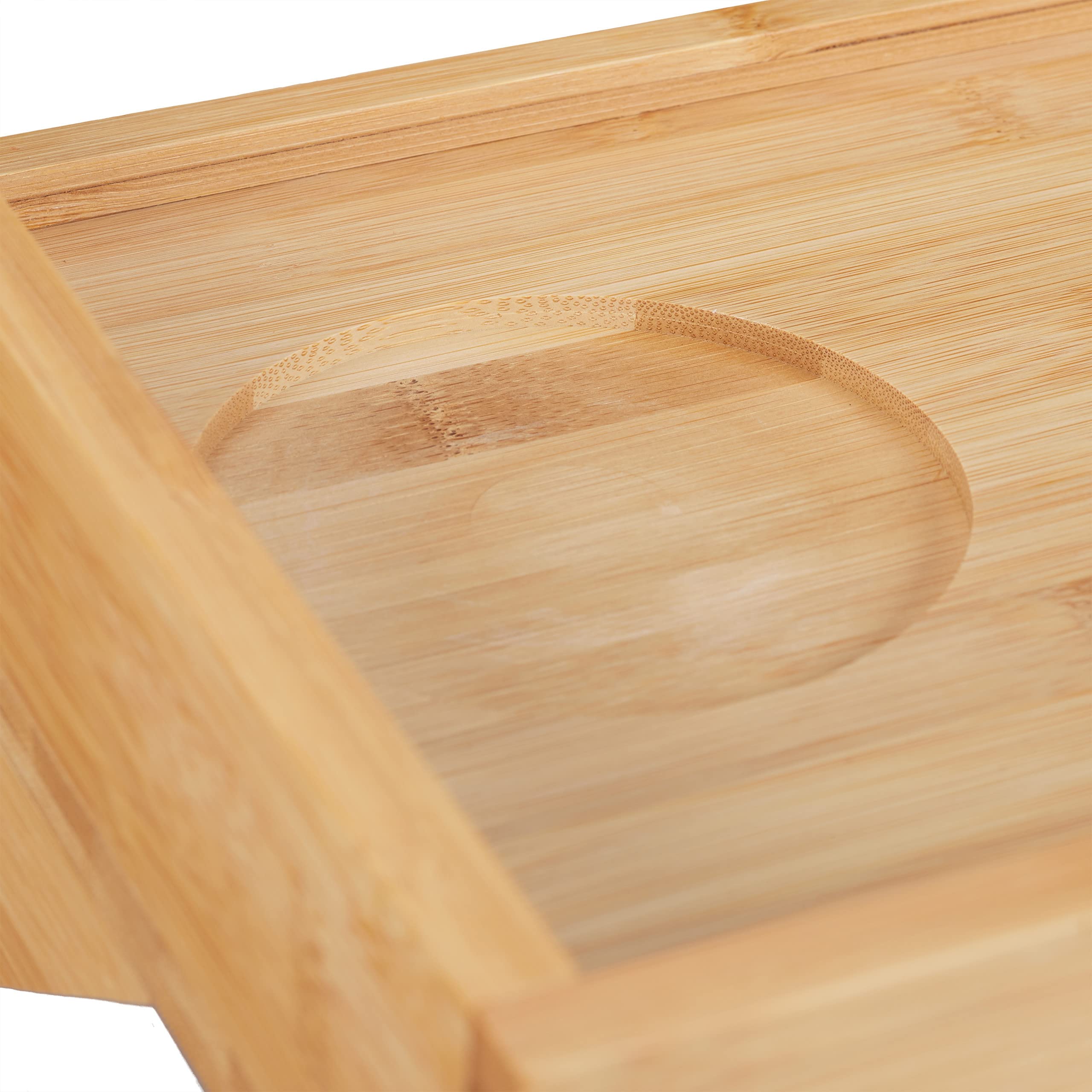 Relaxdays półka nocna, mini stolik do przymocowania, z bambusa, uchwyt na napoje Ø: 9 cm, praktyczny organizer.