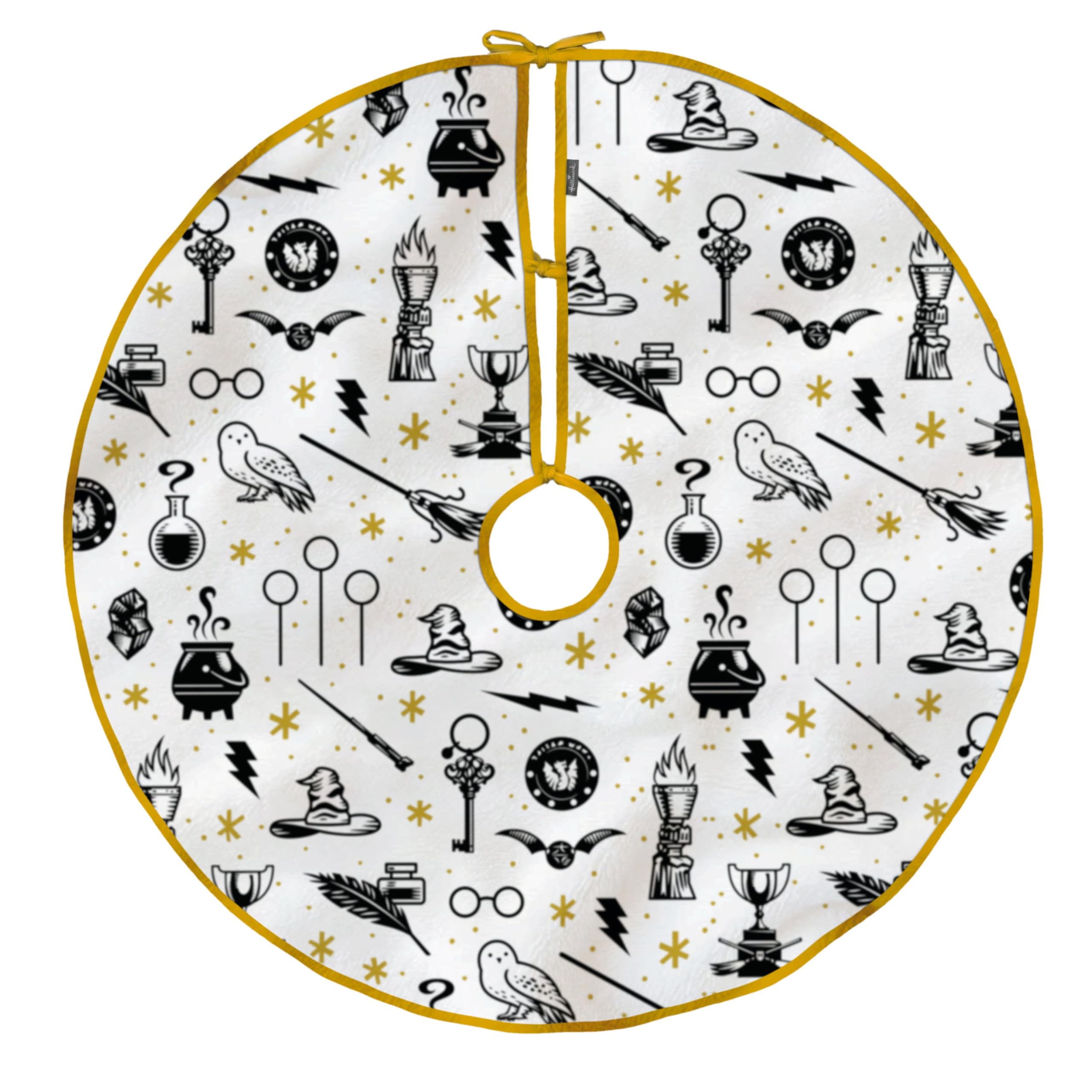 Hallmark Harry Potter Jupe de Sapin de Noël 121,9 cm Tissu Peluche Blanc doré