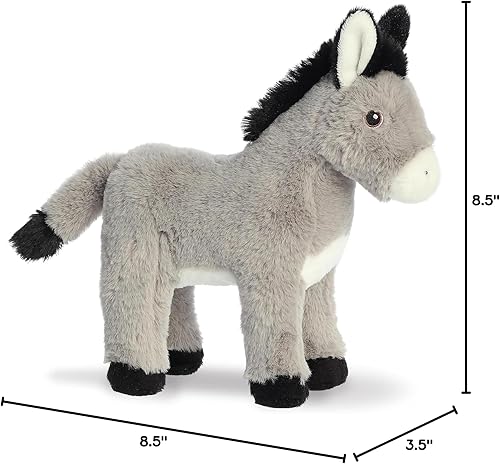 Miniatura 5 de Aurora Eco-Friendly Eco Nation - Animal de peluche ecológico, hecho con materiales reciclados, burro gris 11 pulgadas