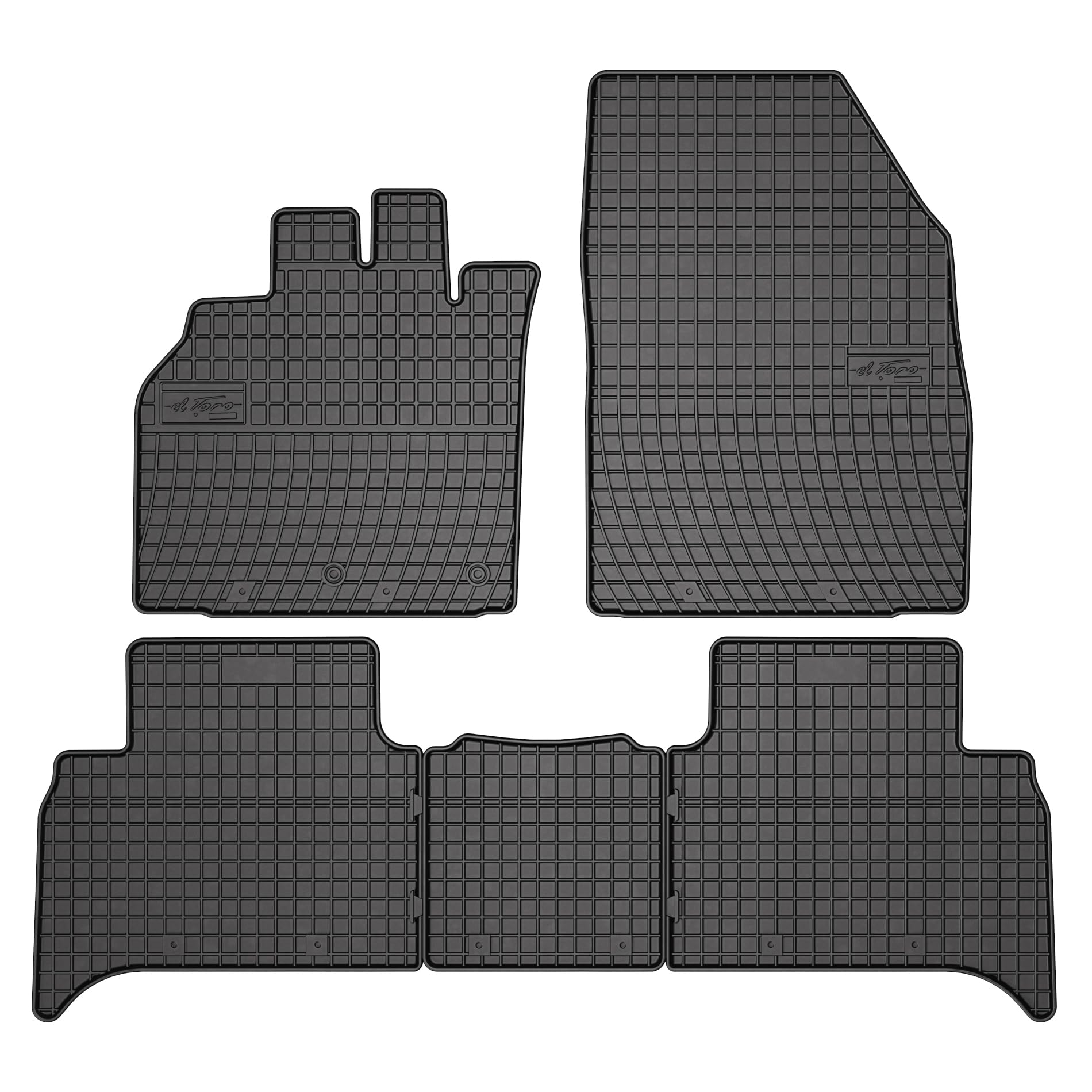 FROGUM El Toro Set di tappetini in gomma per Renault Scenic III/Grand Scenic II/Scenic II | Materiale resistente | Bordo protettivo di 1-5, cm
