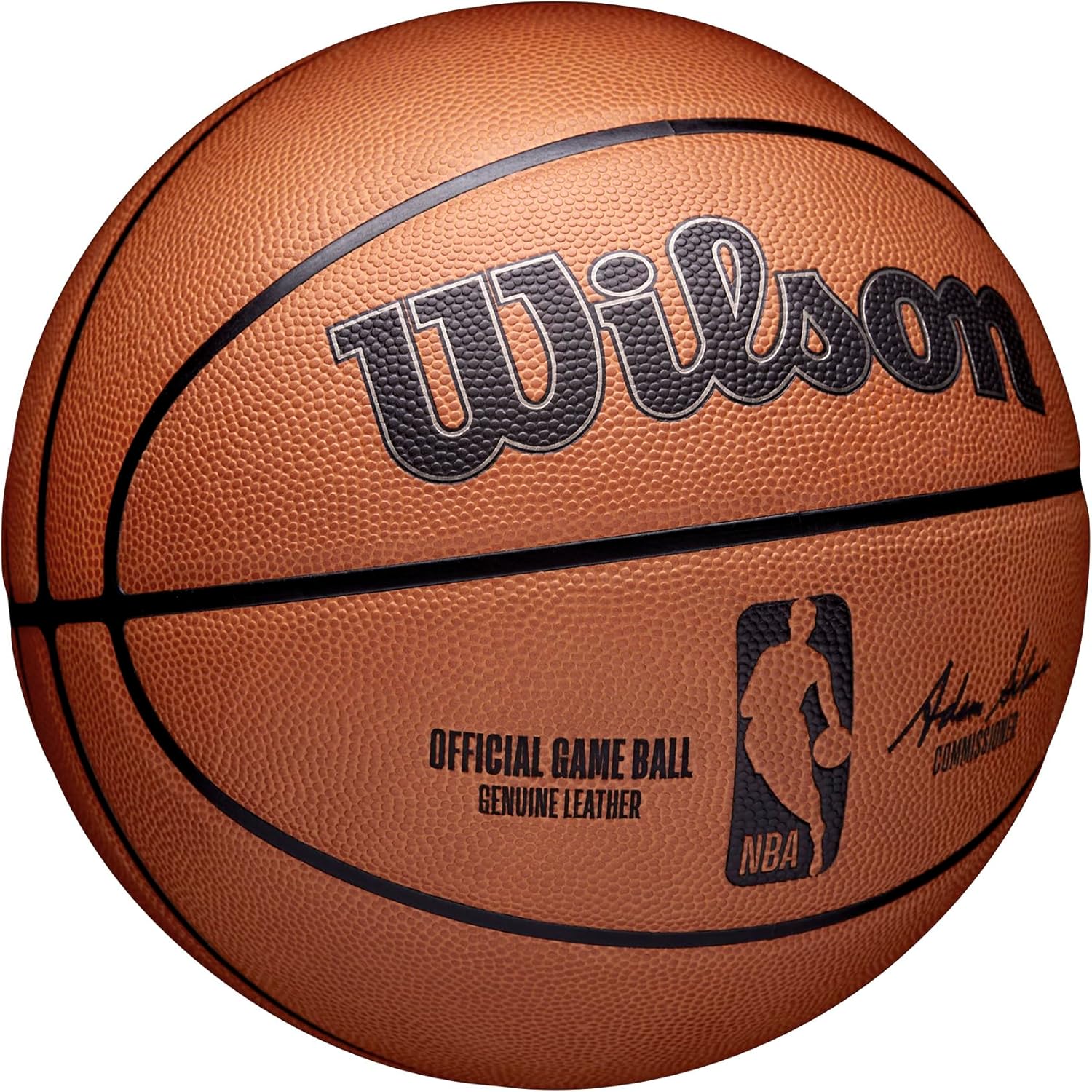 WILSON Official NBA Authentic Genuine Leather On Court Indoor Game Basketball