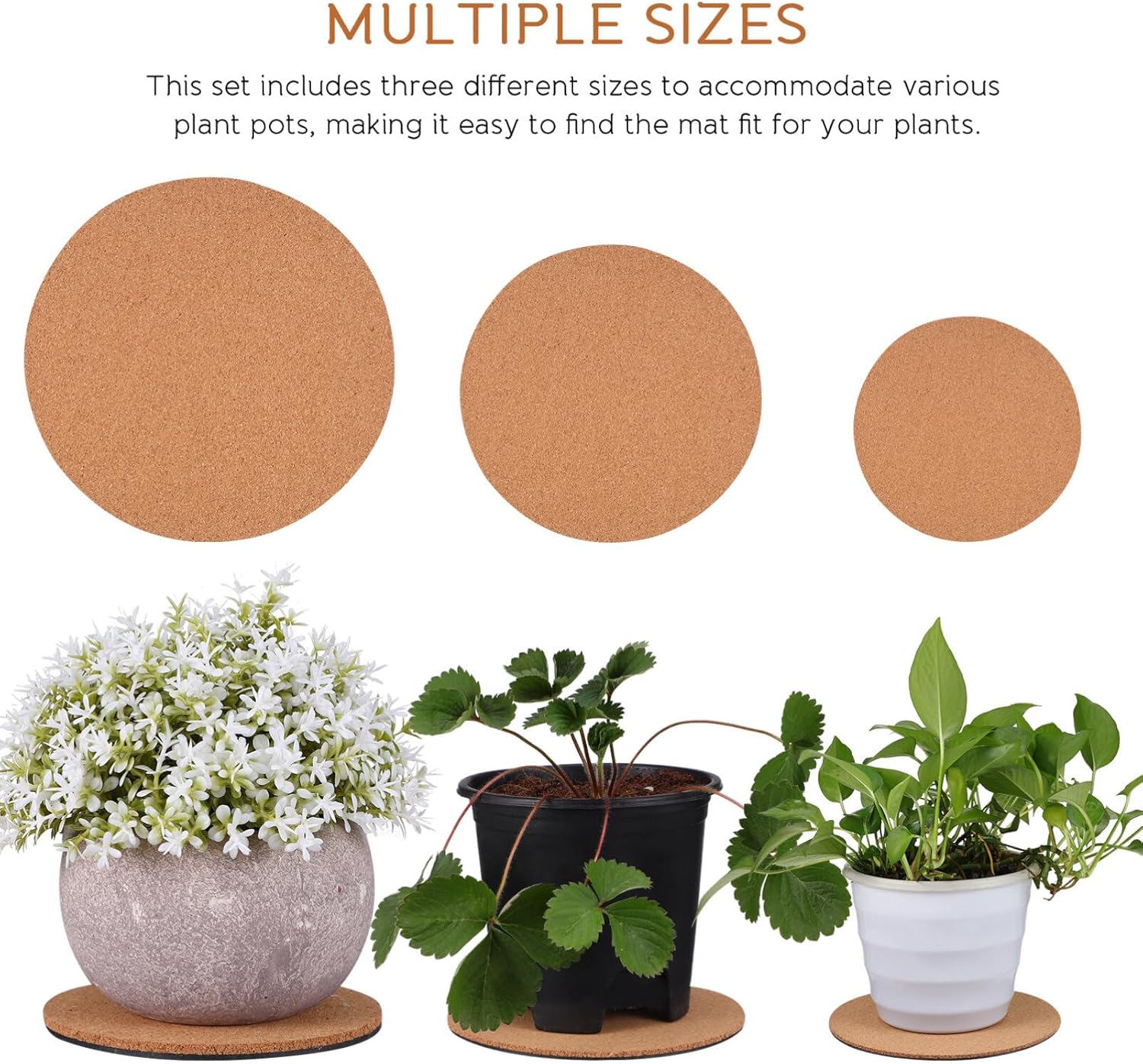 Yardwe 9pcs Cork Coasters Plant Coasters with Non-Slip Design for Indoor Plants DIY Crafts and Home Decor