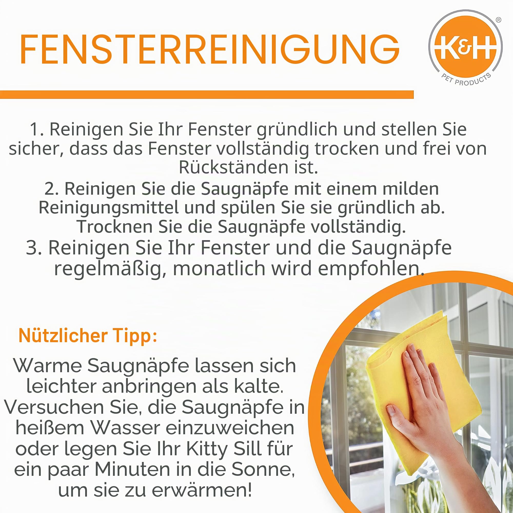 K&H 779092 EZ Easy Window Mount Kitty Sill, am Fenster zu befestigendes Katzenbett mit Zwei Ebenen