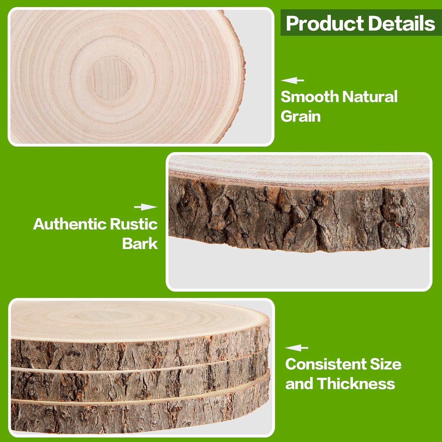 8 Pcs Wood Slices 9-10 Inches Natural Wood Rounds,Unfinished Centerpieces for Tables,Round Wooden Discs,Wooden Slices for Centerpieces/Crafts,Baby Shower,WeddingTable Decor, Forest Decor