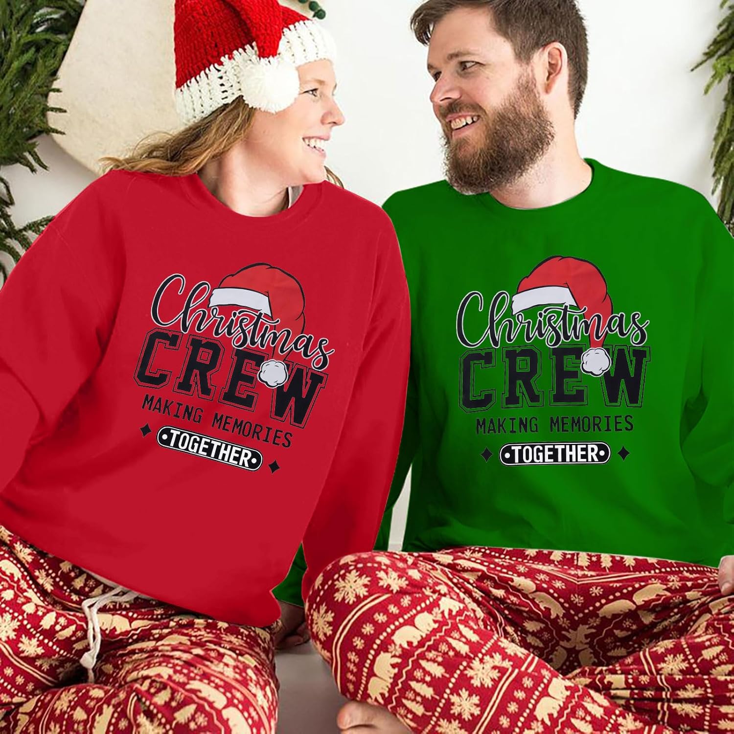 NANYUAYA Matching Christmas Sweatshirts for Couples Unisex Xmas Holiday Sweater Funny Santa Long Sleeve Pullover Tops - Image 9