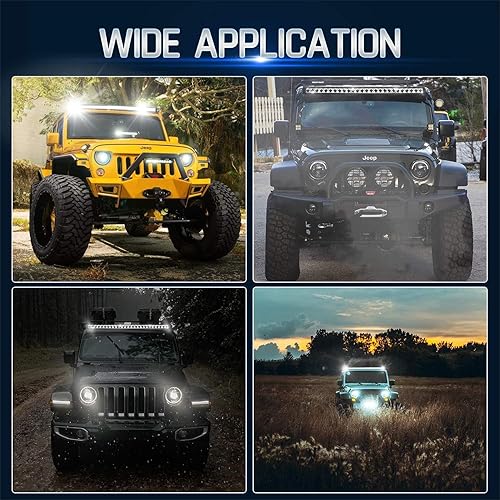 Miniatura 7 de Autofeel Barra de luz LED de 14 pulgadas, 60 W, 6300 lm, luces LED antiniebla para conducción todoterreno con luz de circulación diurna para