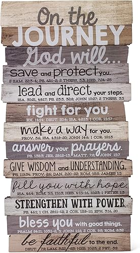 Lighthouse Christian Products On The Journey God Will - Pallet rústico apilado de madera de 8.5 x 16.5 pulgadas