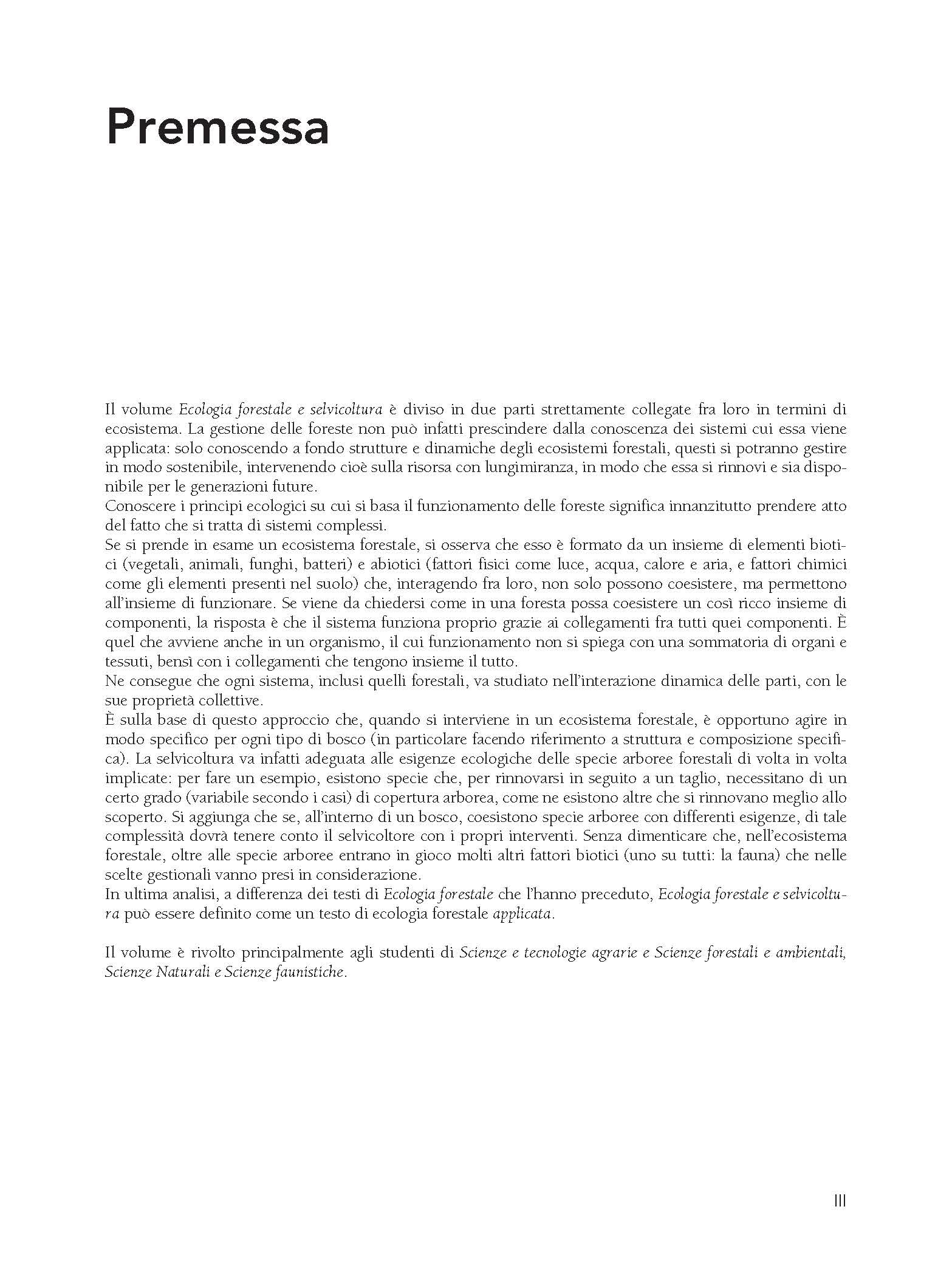 Ecologia forestale e selvicoltura. Gestione forestale su basi ecologiche