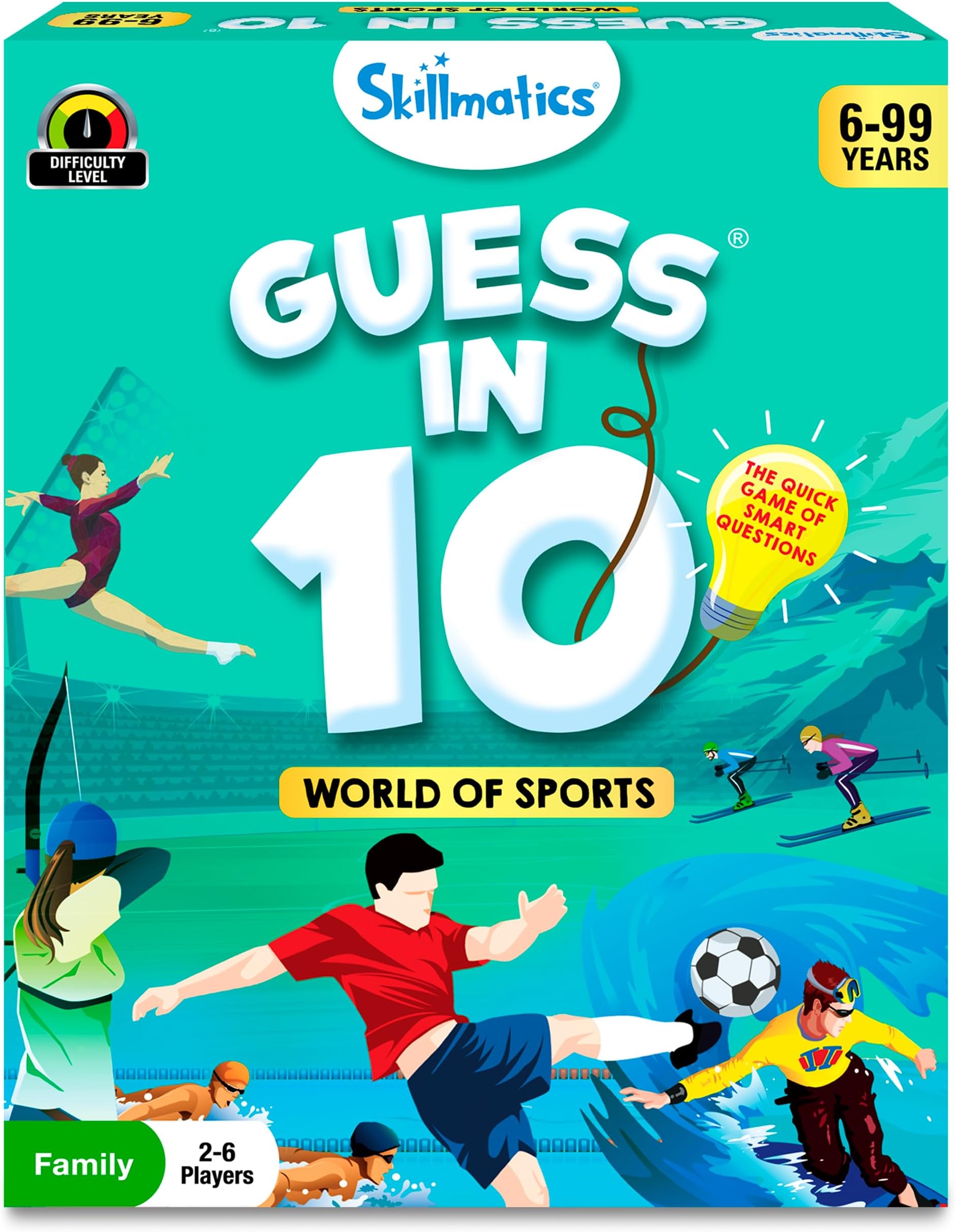 Guess in 10 Sports, Perfect for Boys, Girls, Kids, and Families Who Love Card Games, Toys, Travel Games, Gifts for Ages 6, 7, 8, 9 and Up