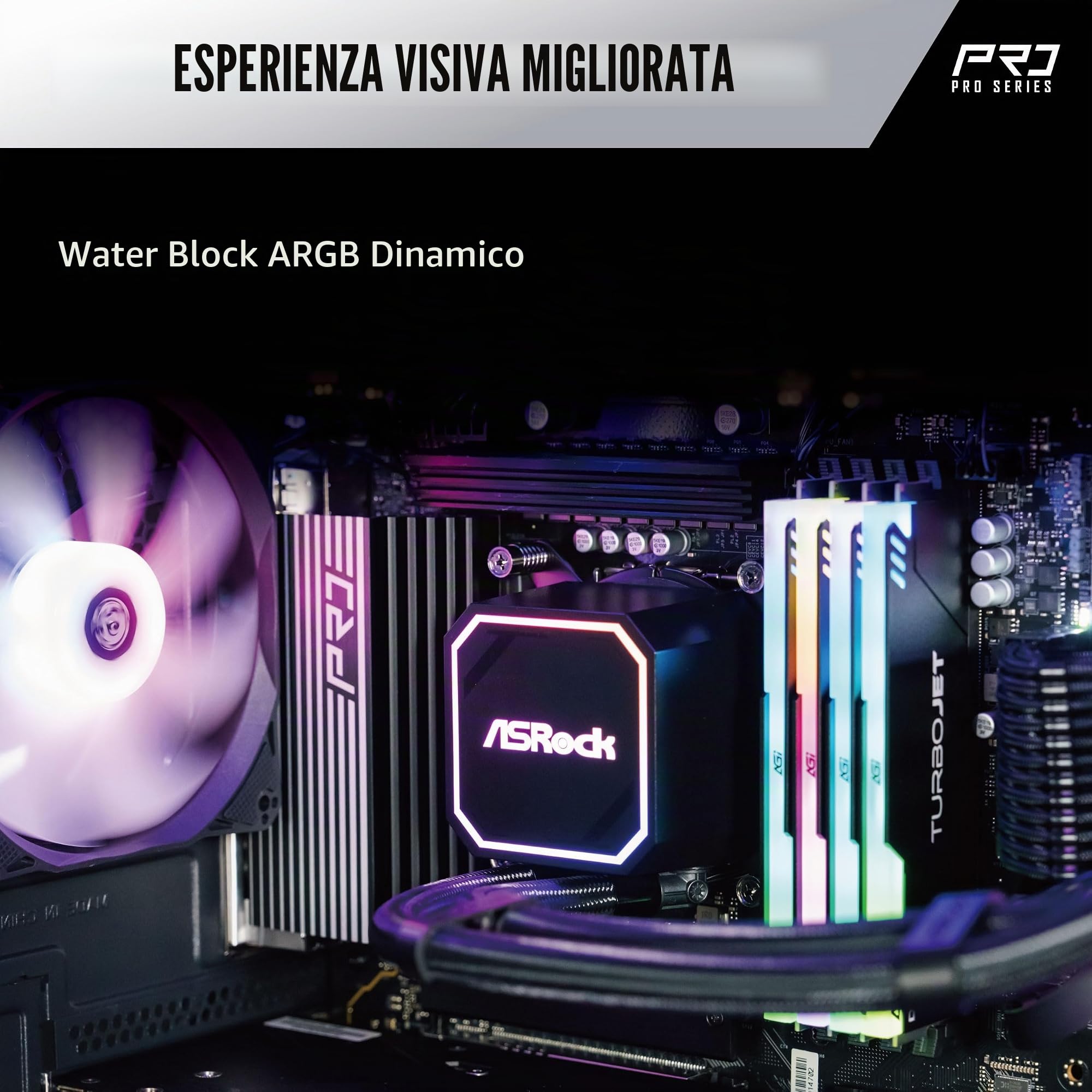 ASRock Pro 360 ARGB AIO Liquid CPU Cooler, 360mm Radiator, Triple 120mm PWM Fans, Addressable RGB, Intel LGA1700/1851 & AMD AM5/AM4 Compatible
