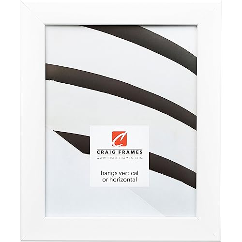 Craig Frames 26267 12 by 16-Inch Picture Frame, Smooth Wrap Finish, 1.26-Inch Wide, White Satin