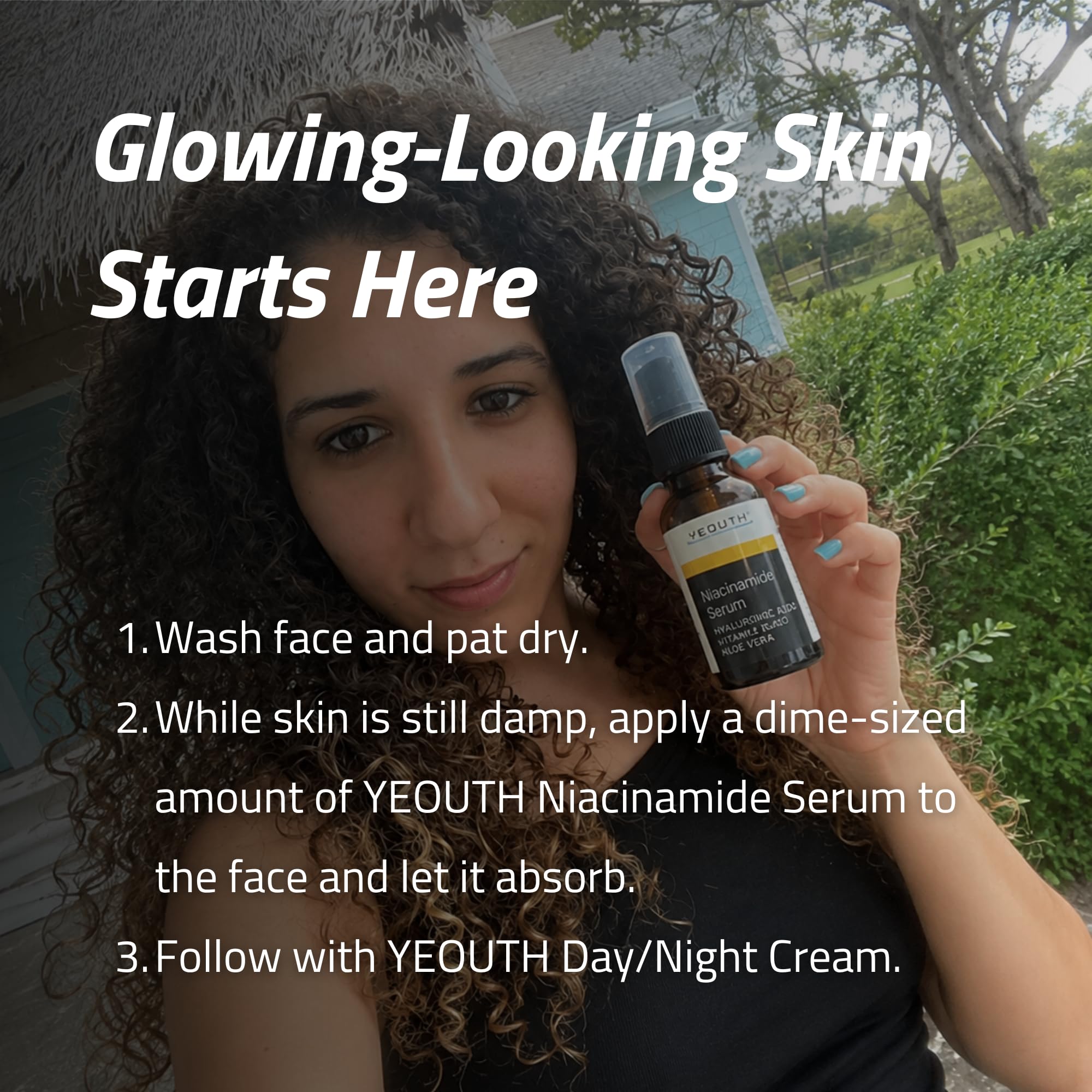 YEOUTH Niacinamide Serum Gesicht 10% mit Hyaluronsäure und Aloe Vera, Anti Aging Feuchtigkeitsspendendes B3 Gesichtsserum für Frauen und Männer 60ml