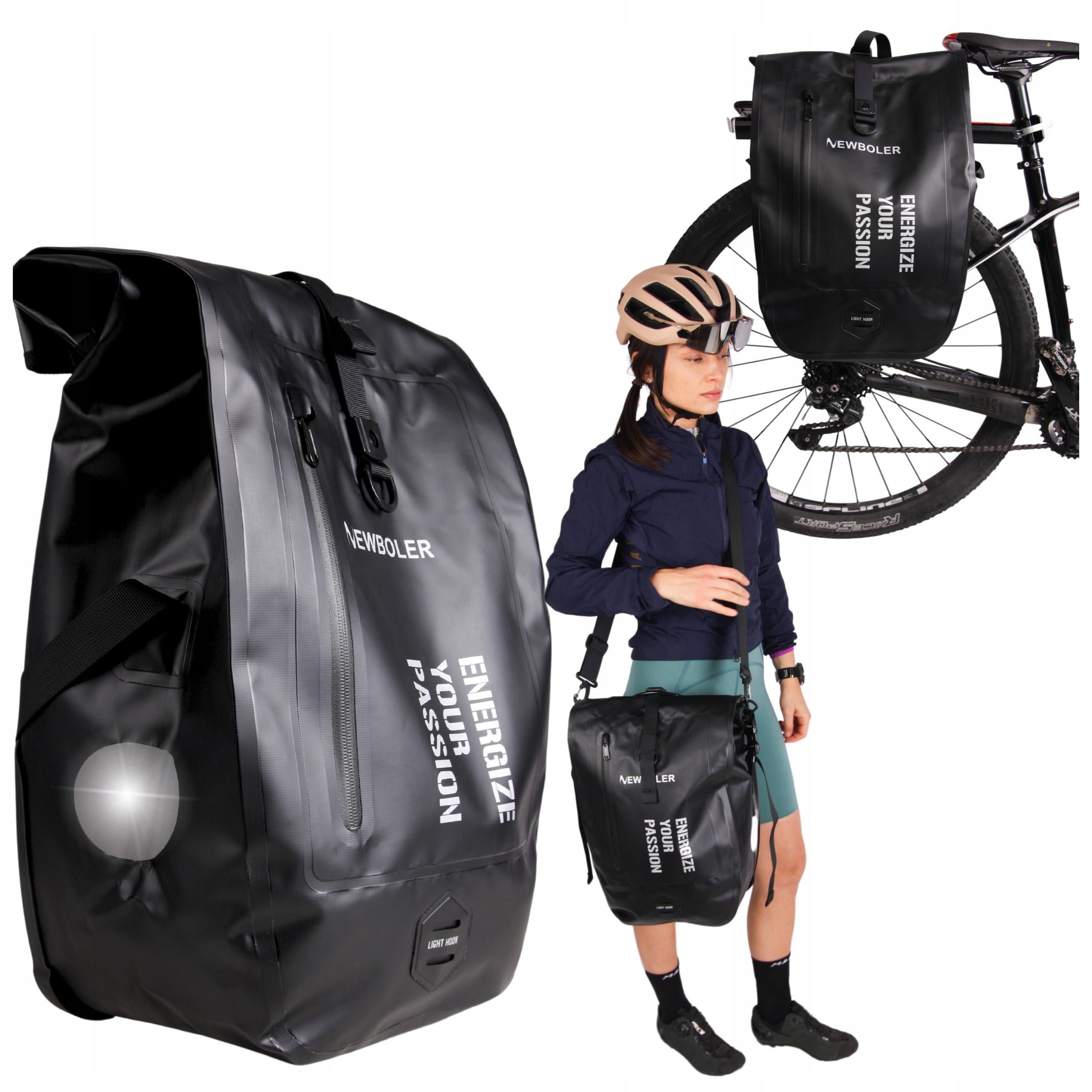 SAKWA ROWEROWA TORBA NA BAGAŻNIK TYŁ BACK-ROLLER ROLOWANA DUŻA WODOODPORNA fit4med