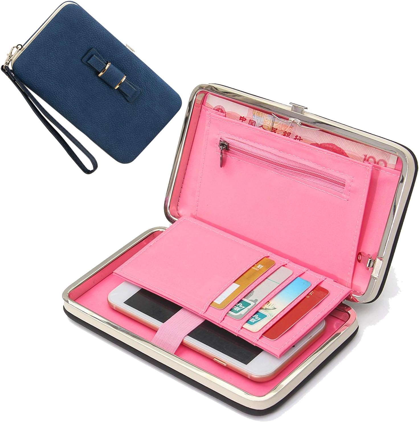 Black Phone Wallet Case,Sunroyal Multi-Purpose Long Style PU Leather Clutch Handbag Diamond Heels Purse Cellphone Case for iPhone 7/7Plus/6S/ 6S Plus /6 /6Plus/5/5C Galaxy S6/S6 Edge (Color03)