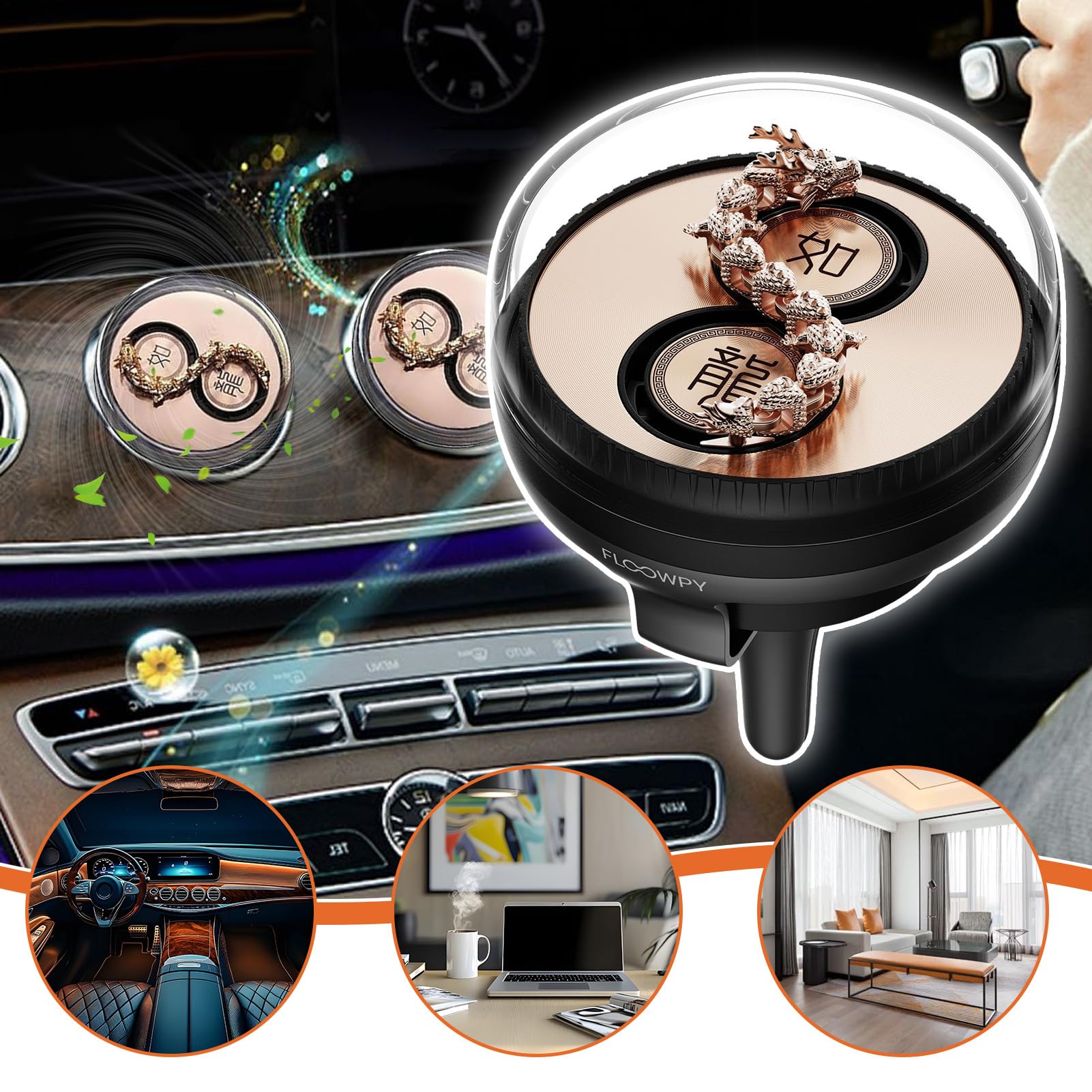 Profumatori per Automobili Drago Decorativo Multiuso Profumato | Diffusore di Oli a Casa Stanza Auto Camera da Studio Casa Stanza Camera da