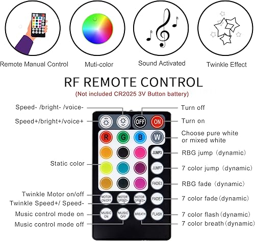 Miniatura 3 de ATOKEE Luces de fibra óptica, 20 W de doble cabeza parpadeante para uso doméstico en automóvil, 600 x 0.03 x 9.8 pies, luces de estrella para