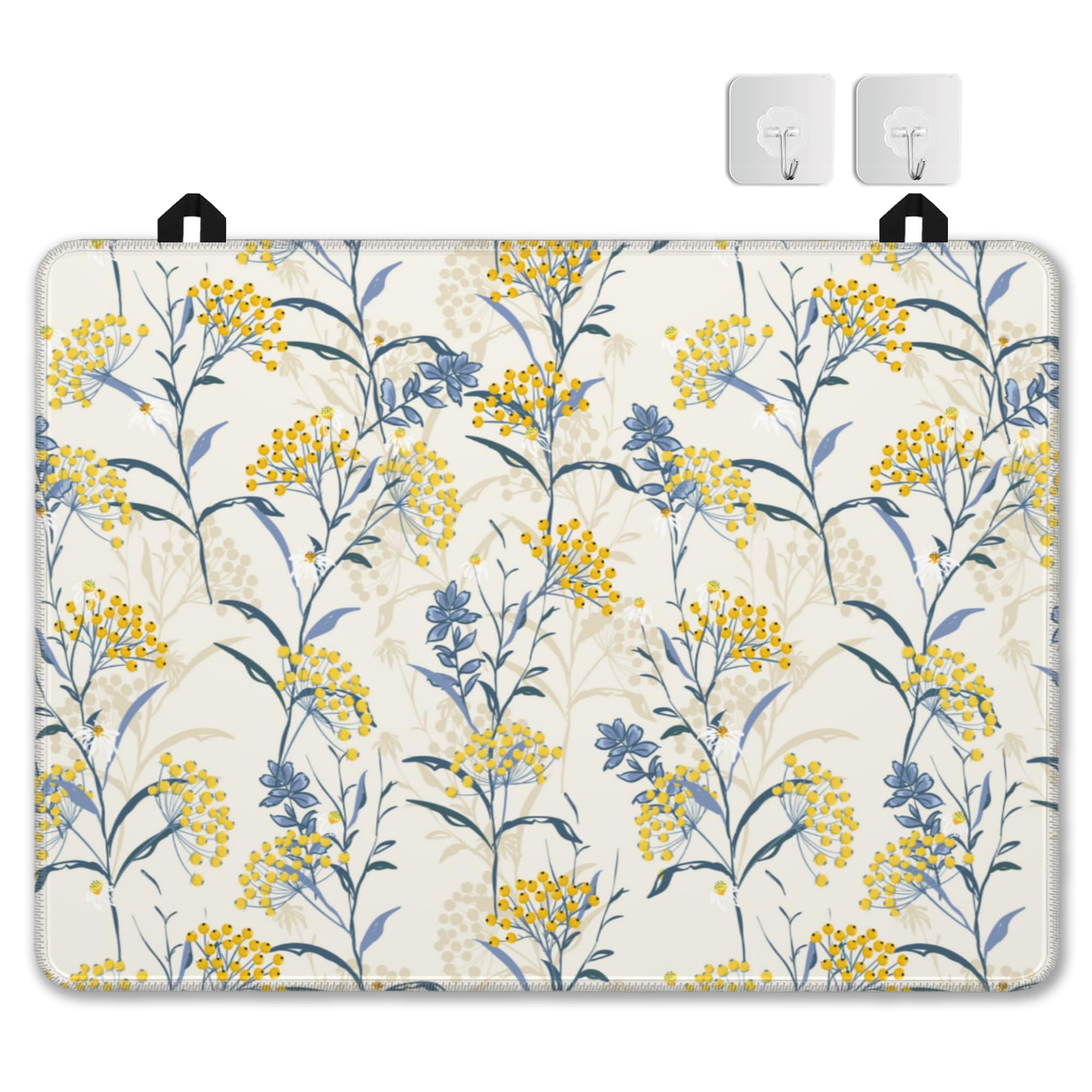 Stove Top Cover for Electric Stove，Christmas Kitchen Decor Vintage Floral Plant Extra Thick Natural Rubber Glass Top Protector, Prevents Scratching, Expands Usable Space 28.5'' x 20.5''