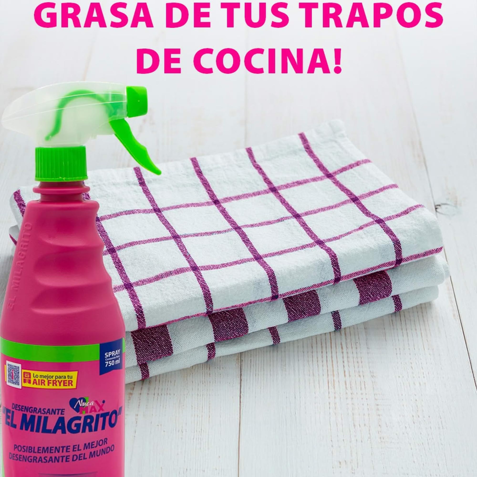 Pack Quitagrasas ElMilagrito 5 L + Quitagrasas 750ml + Bayeta Microfibra 30x40cm + 2 Esponjas Frota Max | Potente Desengrasante Multiusos para Cocina, Hornos, Microondas, Industrial y Más