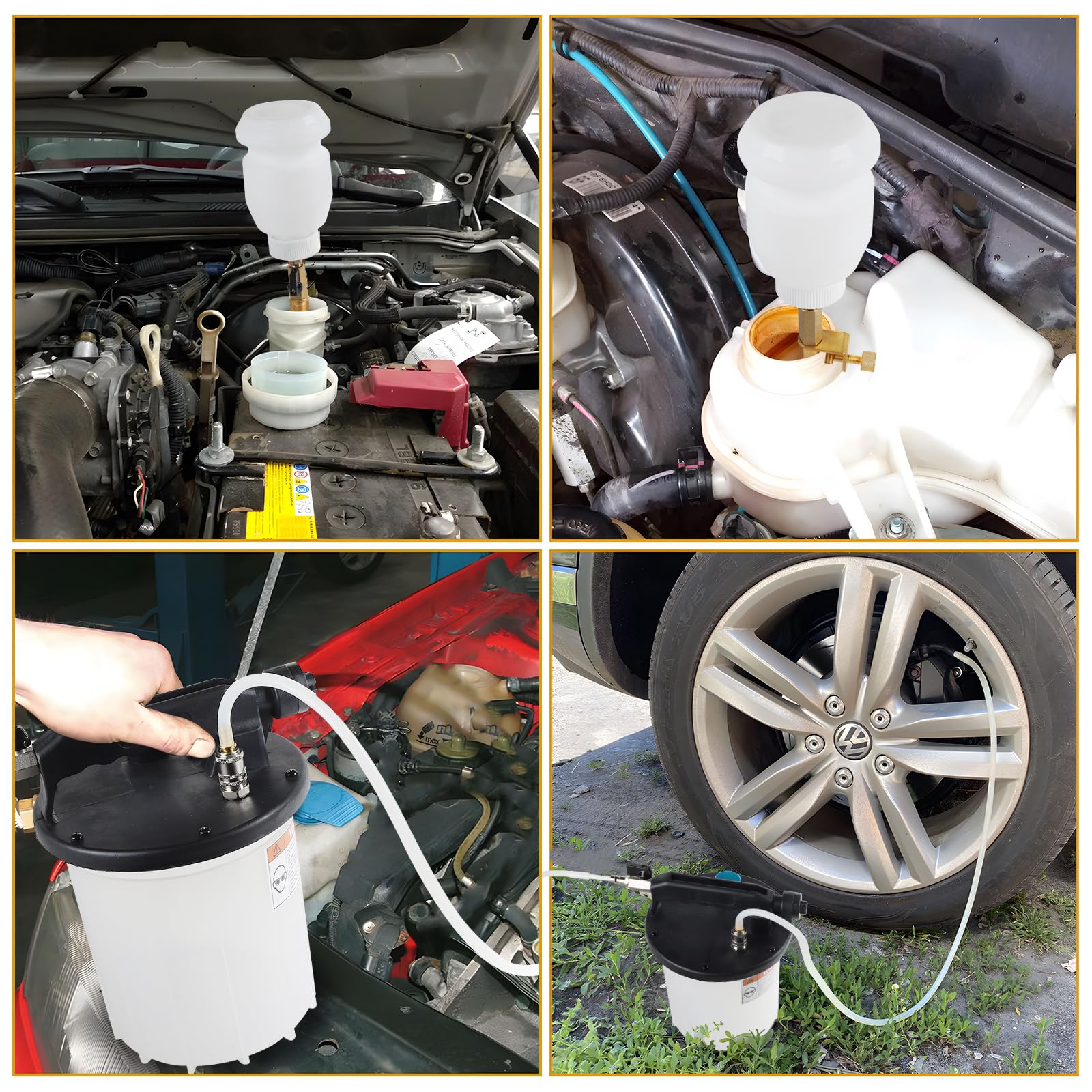 lalago 3L Purgador Frenos Coche Aire Comprimido, Equipo de Purga de Frenos Kit con 1L Dispensador, Cambio Liquido Frenos Brake Bleeder Kit