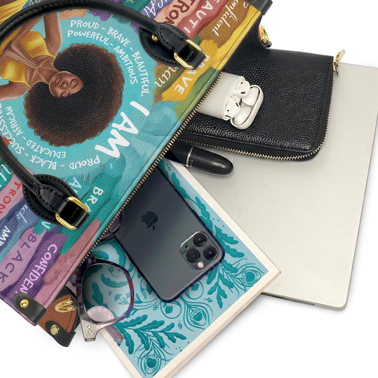 Afroyla African Black Women's Leather Bag, Premium Top-Grain Leather, Valentine's Day Gifts for Her, Wife, or Mother - Image 9