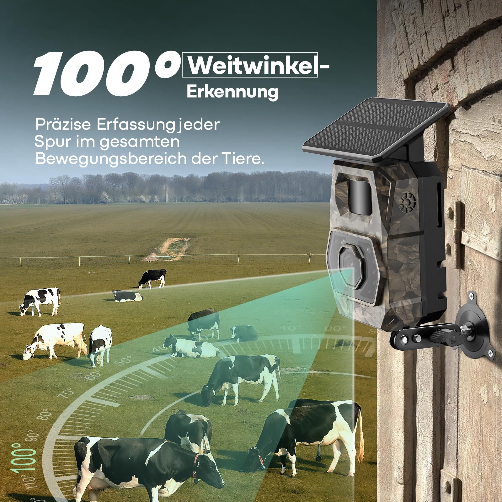 MAXDONE Wildkamera 4K 64MP WLAN Solar mit 6000mAh Akku & Bewegungsmelder Nachtsicht, IP66 Wasserdicht