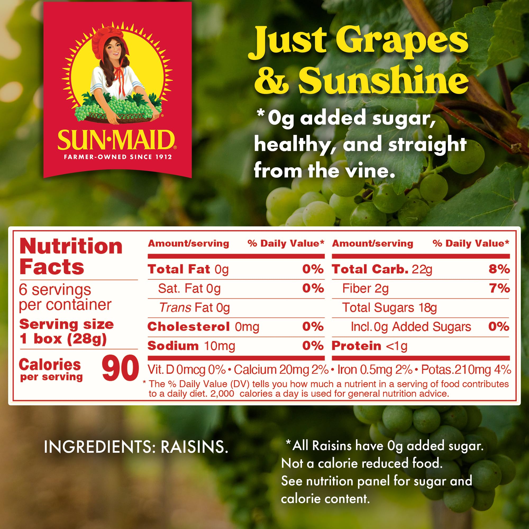 Amazon.com: Sun-Maid California Sun-Dried Raisins - (6 Pack) 1 oz