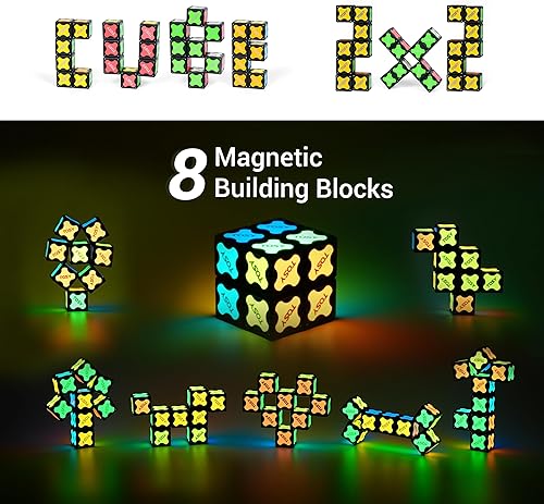 Miniatura 4 de TOSY Cubo Magnético 2x2 - 8 Bloques, Juguetes 2en1: Cubo de Rompecabezas 2x2x2 e Infinity Cubo Personalizable, Luminoso, Regalo para Relleno de Cubo