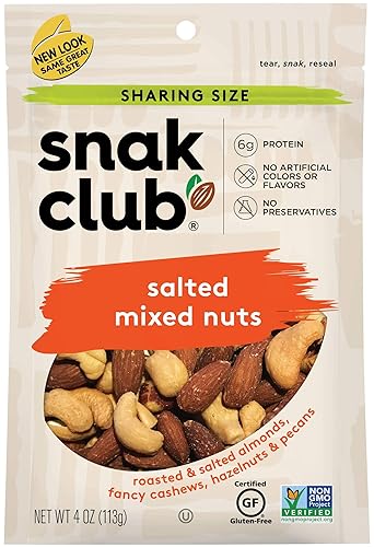 Snak Club Nueces mixtas saladas, 4 onzas (paquete de 6)