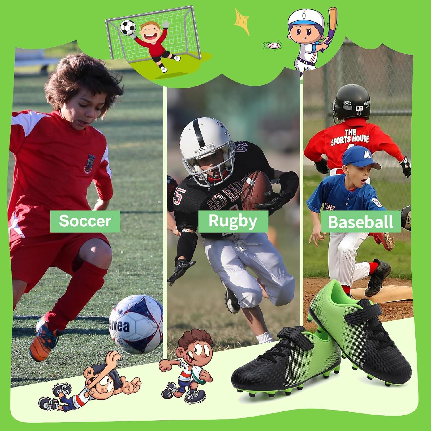 Kids Soccer Cleats Boys Football Cleats Girls Soccer Shoes Outdoor Football Shoes AG