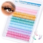 Colored Lash Extension Individuals 280 Pcs Colored Eyelashes Clusters 7 Colors Wispy 16MM 18MM Colorful Eyelash Extensions DIY at Home by Mavphnee