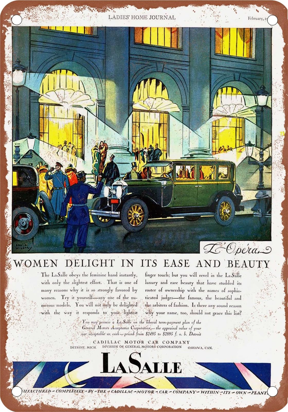 METAL SIGN - 1928 LaSalle Vintage Ad 06 - Old Retro Rusty Look home decor