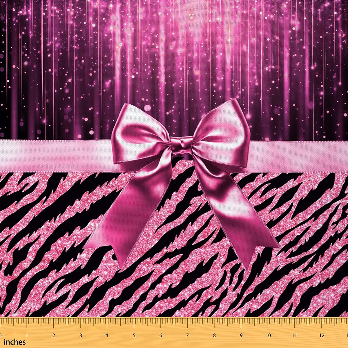 Homemissing Pink Zebra Print Tessuto 460x150cm Cute Bow Tessuti Per Cucire Crafting Wild Animal Print Theme Decorazione All ' Aperto Impermeabile Per Home Diy Projects Luxury Coquette Style
