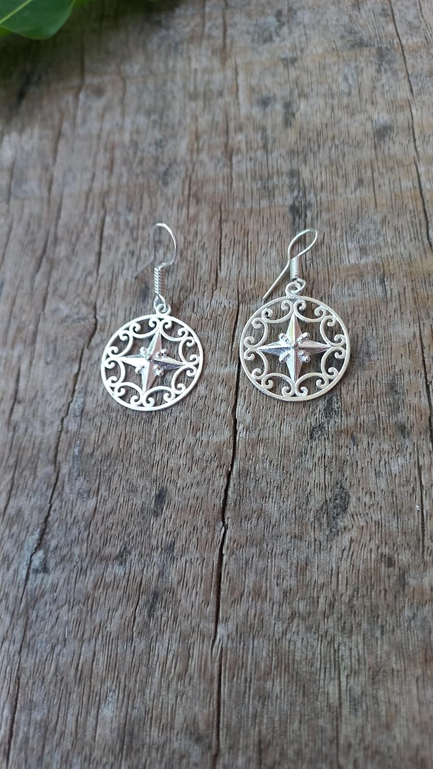 Comet Craft 925 Sterling Silver Earrings, Lotus Flower Yoga Earrings - Image 6